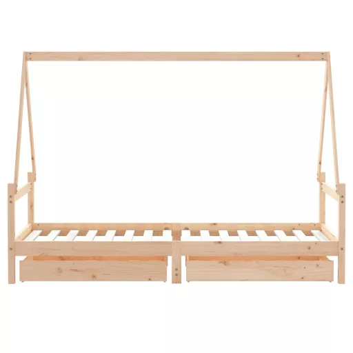 Tömör fenyőfa gyerekágykeret 80 x 200 cm