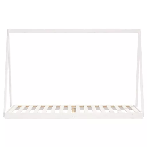 Fehér tömör fenyőfa gyerekágykeret 80 x 200 cm