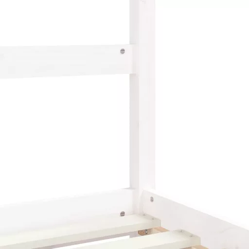 Fehér tömör fenyőfa gyerekágykeret fiókokkal 80 x 200 cm