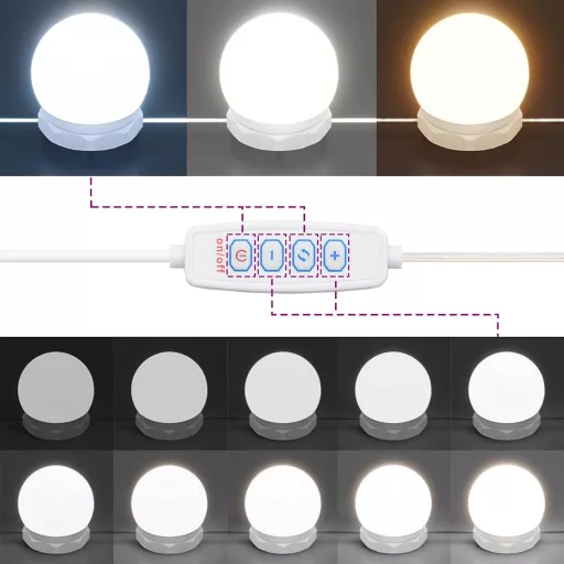 Betonszürke fésülködőasztal LED-lámpákkal 90x42x132,5 cm