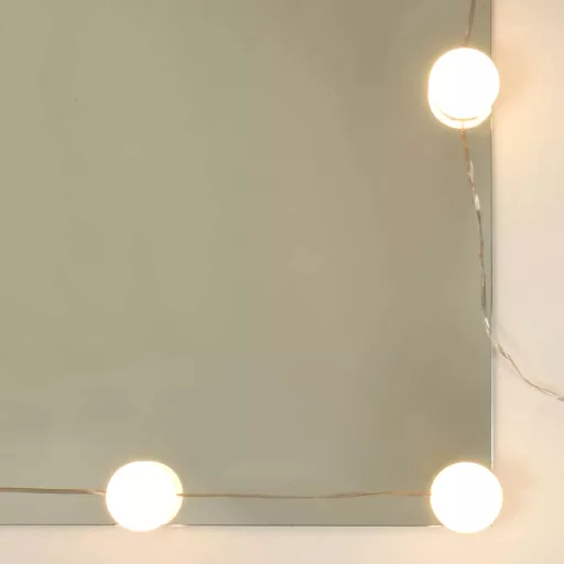 Betonszürke fésülködőasztal LED-lámpákkal 90x42x132,5 cm
