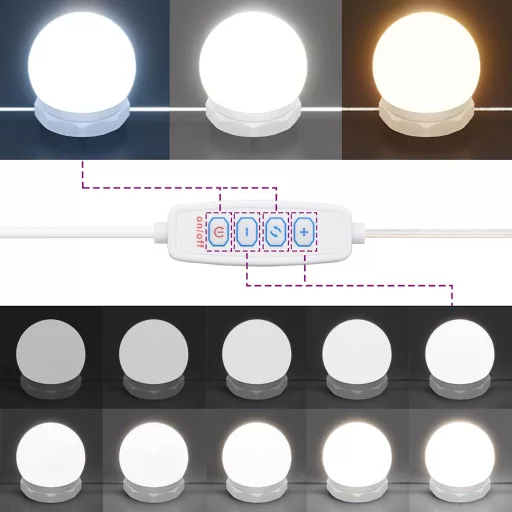 Füstös tölgy színű fésülködőasztal LED-lámpákkal 90x42x132,5 cm