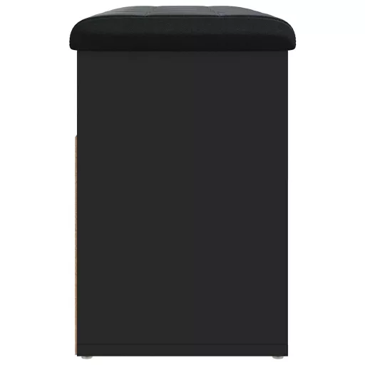 Fekete szerelt fa cipőtároló pad 82 x 32 x 45,5 cm
