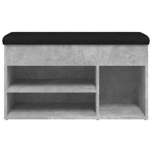 Betonszürke szerelt fa cipőtároló pad 82 x 32 x 45,5 cm