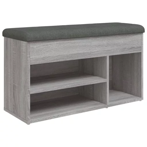Szürke sonoma színű szerelt fa cipőtároló pad 82 x 32 x 45,5 cm