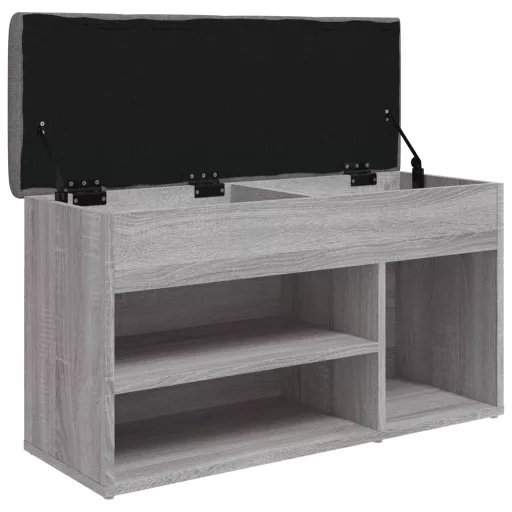 Szürke sonoma színű szerelt fa cipőtároló pad 82 x 32 x 45,5 cm