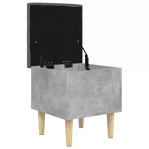 Betonszürke szerelt fa tárolópad 42x42x46 cm