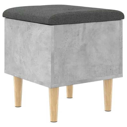 Betonszürke szerelt fa tárolópad 42x42x46 cm