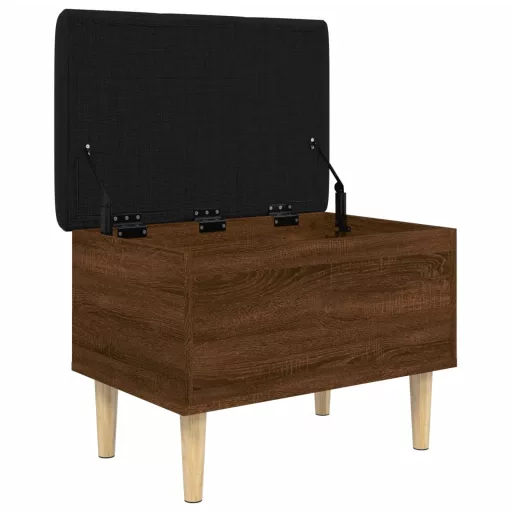 Barna tölgy színű szerelt fa tárolópad 62x42x46 cm