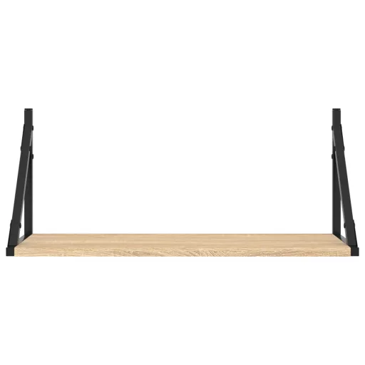 2 db sonoma tölgy színű szerelt fa fali polc 60 x 25 x 25,5 cm