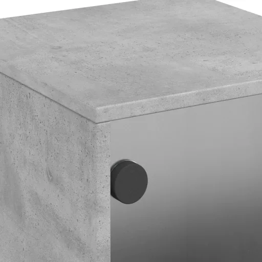 2 db betonszürke éjjeliszekrény üvegajtóval 35 x 37 x 50 cm