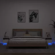   2 db fehér éjjeliszekrény LED-világítással 40 x 39 x 37 cm