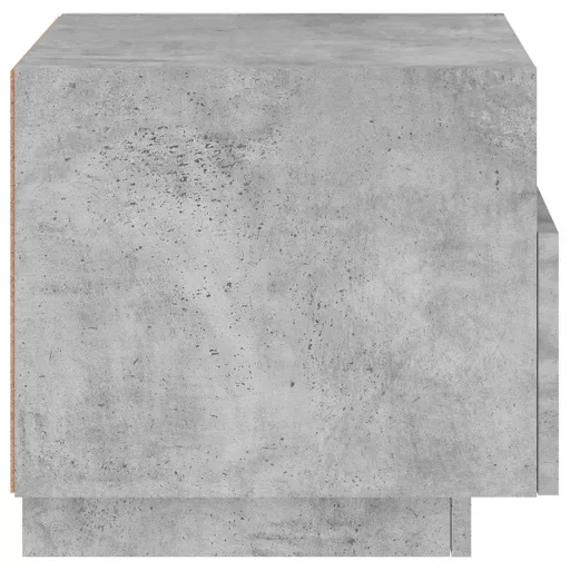 2 db betonszürke éjjeliszekrény LED-világítással 40x39x37 cm