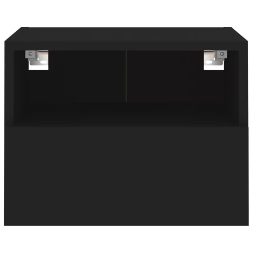 2 db fekete szerelt fa fali TV-szekrény 40 x 30 x 30 cm