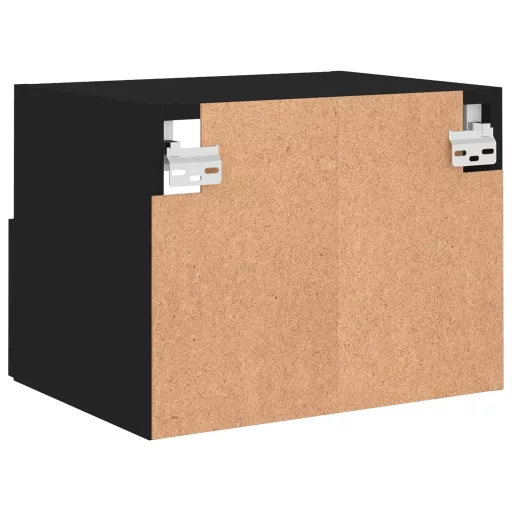 2 db fekete szerelt fa fali TV-szekrény 40 x 30 x 30 cm