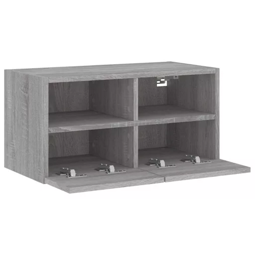 Szürke sonoma színű szerelt fa fali TV-szekrény 60 x 30 x 30 cm