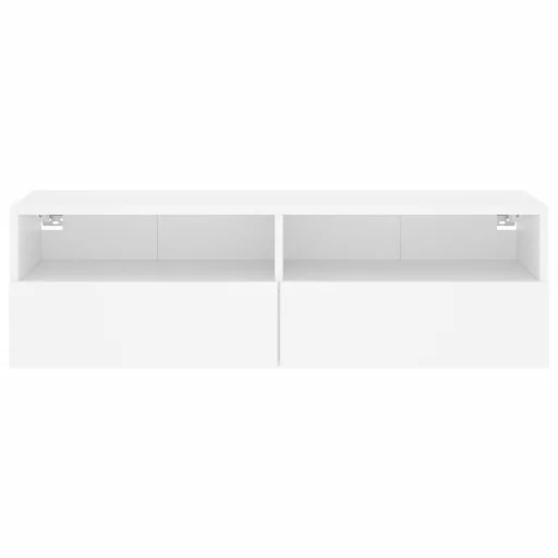 Fehér szerelt fa fali TV-szekrény 100 x 30 x 30 cm
