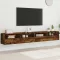 2 db füstös tölgy színű szerelt fa TV-szekrény 100 x 30 x 30 cm