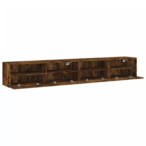 2 db füstös tölgy színű szerelt fa TV-szekrény 100 x 30 x 30 cm