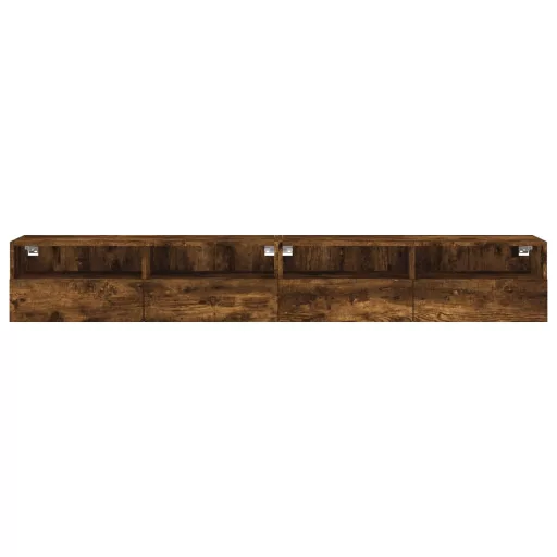 2 db füstös tölgy színű szerelt fa TV-szekrény 100 x 30 x 30 cm