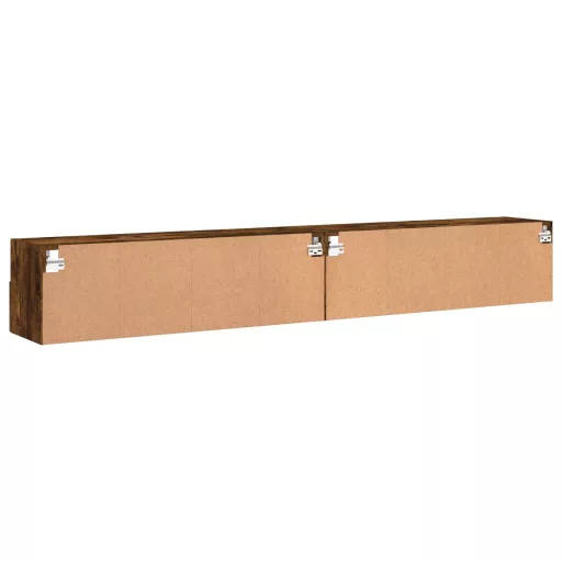 2 db füstös tölgy színű szerelt fa TV-szekrény 100 x 30 x 30 cm