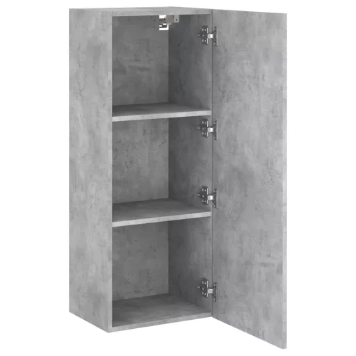 Betonszürke szerelt fa fali TV-szekrény 40,5 x 30 x 102 cm