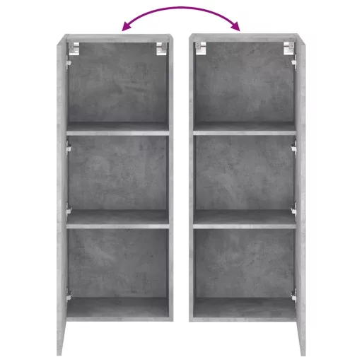 Betonszürke szerelt fa fali TV-szekrény 40,5 x 30 x 102 cm