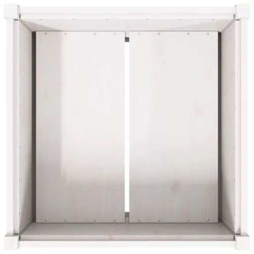 Fehér tömör fenyő virágláda 70x70x70 cm