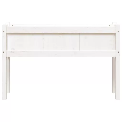 Fehér tömör fenyő kerti virágláda 110 x 31 x 70 cm