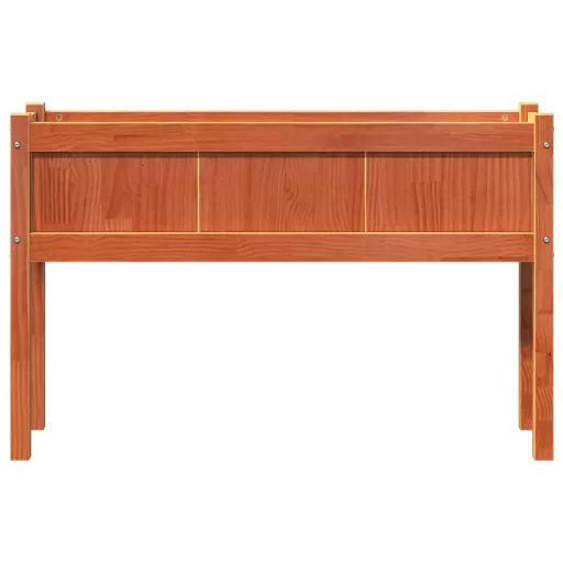 Viaszbarna tömör fenyőfa kerti virágláda 110 x 31 x 70 cm