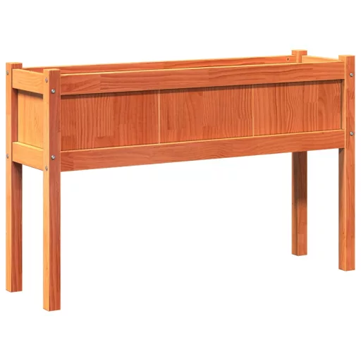 Viaszbarna tömör fenyőfa kerti virágláda 110 x 31 x 70 cm