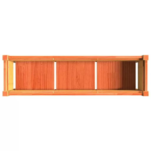 Viaszbarna tömör fenyőfa kerti virágláda 110 x 31 x 70 cm
