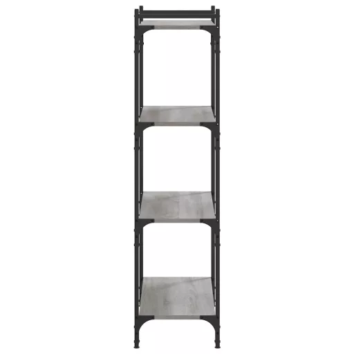 4 szintes szürke sonoma szerelt fa könyvespolc 80 x 30 x 120 cm