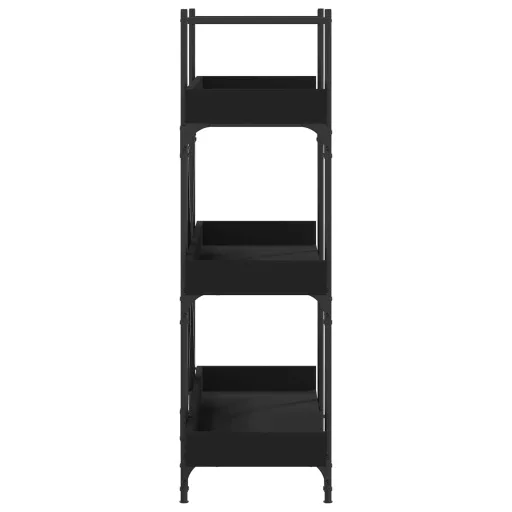 3-szintes fekete szerelt fa könyvespolc 100 x 33 x 108,5 cm