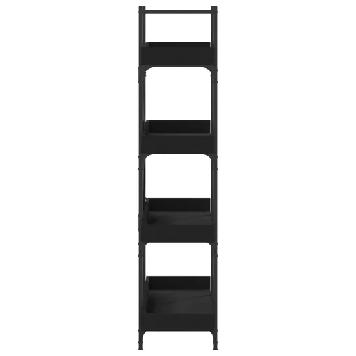 4-szintes fekete szerelt fa könyvespolc 100 x 33 x 145,5 cm