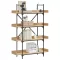 4-szintes sonoma tölgy szerelt fa könyvespolc 100x33x145,5 cm