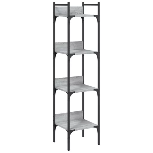4 szintes szürke sonoma szerelt fa könyvespolc 35x30x138,5 cm