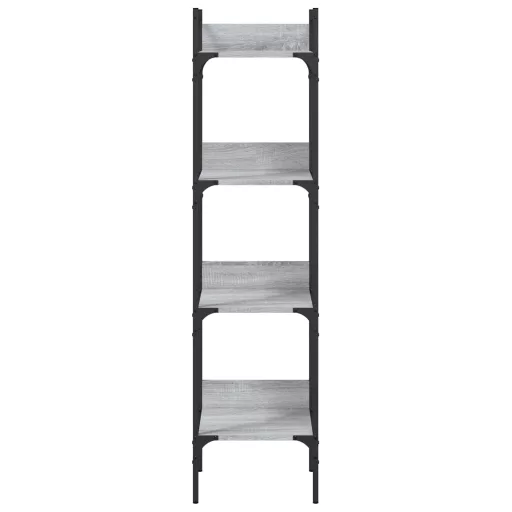 4 szintes szürke sonoma szerelt fa könyvespolc 35x30x138,5 cm