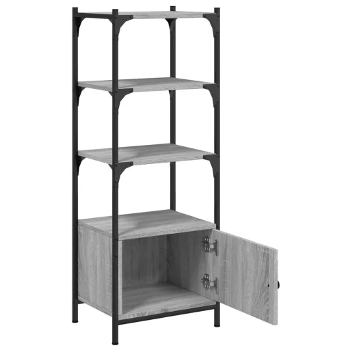 3 szintes szürke sonoma szerelt fa könyvespolc 41x30x109,5 cm