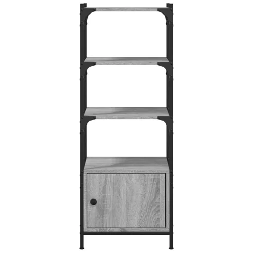 3 szintes szürke sonoma szerelt fa könyvespolc 41x30x109,5 cm