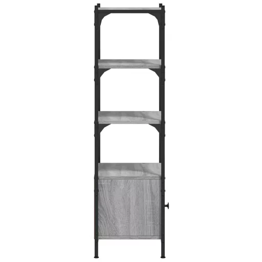 3 szintes szürke sonoma szerelt fa könyvespolc 41x30x109,5 cm