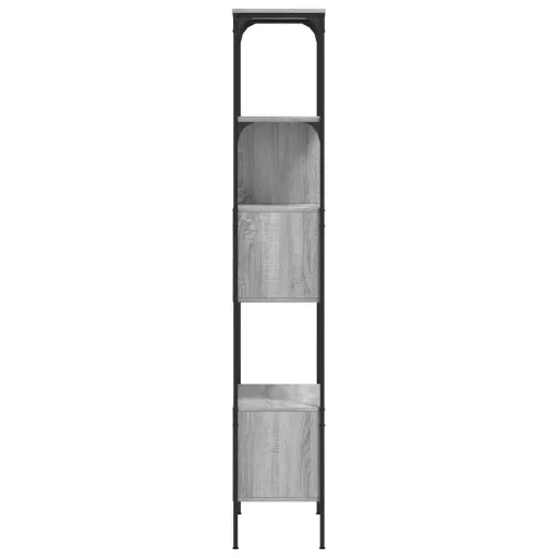 5 szintes szürke sonoma szerelt fa könyvespolc 76x33x188,5 cm
