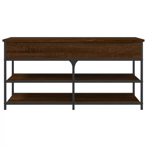 Barna tölgy színű szerelt fa cipőtároló pad 100 x 42,5 x 50 cm