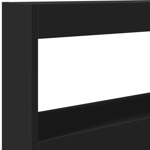 Fekete áthidalószekrény LED-világítással 120 x 17 x 102 cm