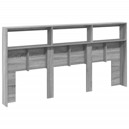 Szürke sonoma színű áthidalószekrény LED-ekkel 200 x 17 x 102cm