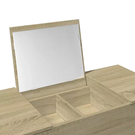 Sonoma tölgy színű fésülködőasztal tükörrel 100x45x76 cm