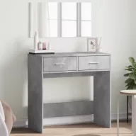 Betonszürke fésülködőasztal tükörrel 80x39x80 cm