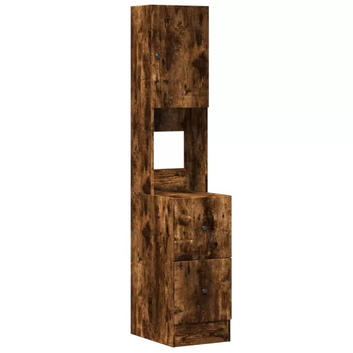 Füstös tölgy színű szerelt fa konyhaszekrény 35 x 50 x 180 cm
