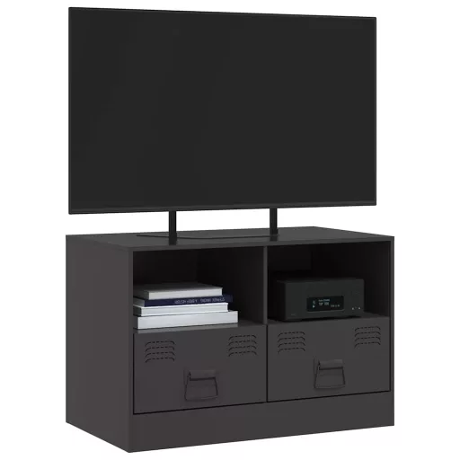 Fekete acél TV-szekrény 67 x 39 x 44 cm