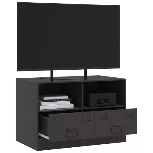 Fekete acél TV-szekrény 67 x 39 x 44 cm